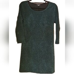 Trixxi Hunter Green Glitter Shimmer Bodycon Party Dress Size Large Spandex NWOT